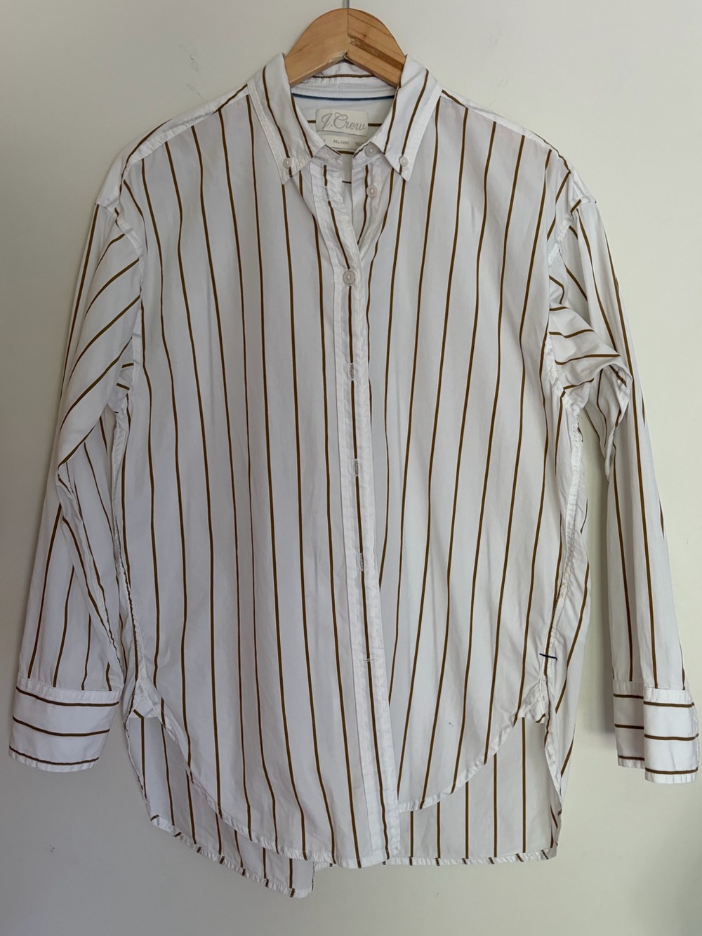 J Crew Relaxed Poplin Button-down Striped Shirt